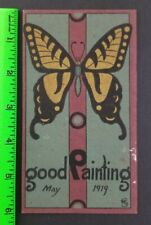 Vintage 1919 Wilson's Good Painting Butterfly Bifold Business Trade Card picture