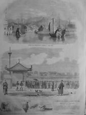 1859 1911 China Shanghai Guerre Port Soldier 2 Newspapers Antique picture