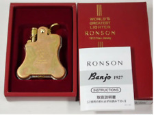 Ronson Banjo Steampunk Design Oil Lighter Wild Brass Made in JAPAN picture