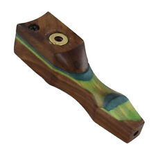 Compact Psychedelic Groove Wooden Handmade Tobacco Smoking Pocket Pipe picture