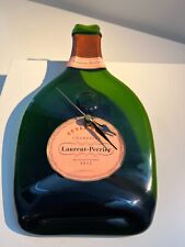 Vintage French Laurent Perrier melted empty true glass bottle working clock 11