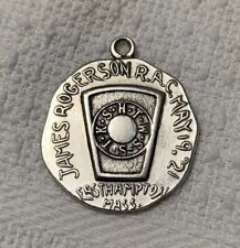 Antique 1921 Easthampton Mass Silver Masonic Chapter Penny Token Medal Pendant picture