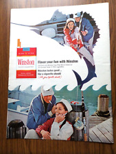 1967 Winston Cigarette Ad Couple Deep Sea Marlin Fishing picture