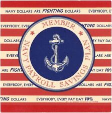 1942 dated Navy Payroll Savings Plan Window Label - United States Navy - Ephemer picture