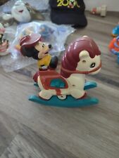 Vintage Illco Mickey Mouse Rocking Horse Disney Windup Musical Toy Oh Suzanna picture