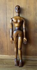Antique Folk Art French/Italian Artists Hand Carved Mannequin Pegged Joints 33in picture