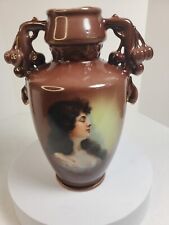 Stunning Vintage Austria Portrait Bud Vase 7