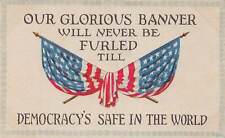 J83/ Patriotic Postcard c1910 American Flags Democracy Safe Freedom 236 picture