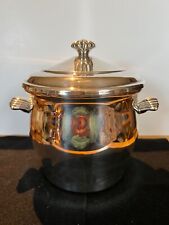 Vintage Wm Rogers Paul Revere  Silver Plated Ice Bucket With Ornate Handle Glass picture