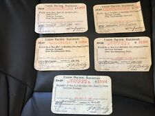 (5) 1940's Union Pacific RailRoad EMPLOYEE PASS Section Forman Over NorthWestern picture
