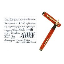 SCARCE CIRCA 1930 CARTER'S CORAL SLENDER STUBBY STREAMLINE FOUNTAIN PEN RESTORED picture