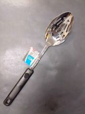 Vintage 1997 EKCO Chrome Plated Slotted Spoon Black Handle New NOS picture