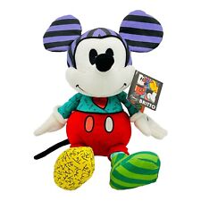 Disney Romero Britto Multi Color Patch Mickey Mouse Enesco Plush 14” Tall picture