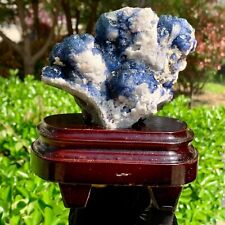 1.68LB Rare transparent blue-green cubic fluorite mineral crystal sample/China picture