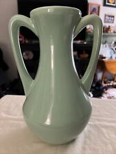 Vintage Roseville Ohio Green  Large  Floor Vase Double Handle 11” Tall RRP CoEXC picture