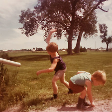 Snapshot Photo Boy Flailing Around 1970s Cincinnati Ohio Wild Swing Child B928 picture