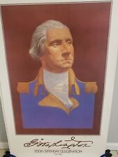 Rare Jack Pardue 1982 Print Poster George Washington 250th Birthday  Signed picture