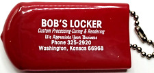 Vintage Keychain Bob's Locker Custom Curing Processing WASHINGTON KANSAS K247 picture