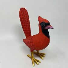 Oaxacan wood carving alebrije folk art Red Cardinal Bird By Eleazar Morales 8