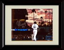Framed 8x10 Yasiel Puig - Ballpark At Sunset - Los Angeles Dodgers Autograph picture