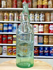 Hoosier Cream South Bend Brg, Assn. Embossed Aqua Quart Crown Top Beer Bottle picture