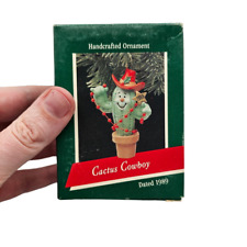Vintage 1989 Hallmark Christmas Ornament Cactus Cowboy  picture