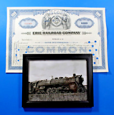 Erie Railroad Co New York Stock Certificate and Locomotive Photo Great Gift picture
