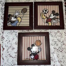 Vintage Babies R Us Disney Mickey Mouse Boy’s Room Framed Wall Art 12 x 12 (x 3) picture