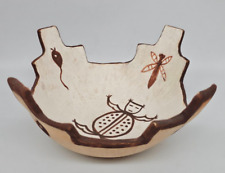 Vintage Zuni Polychrome Pottery Effigy Bowl - S FONTENELLE - 3.5