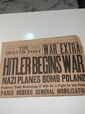 Old Newspaper WWII: 9-1-1939 