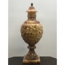 Antique 1940’s Art Deco Italian Carved Alabaster Newel Post Lamp Urn picture