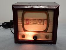 Vintage Tele-Vision 1950's TV Model Flip Clock-Night Light Works- Runs Well picture