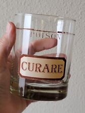 Vintage CURARE *NAME YOUR POISON* Cocktail Glass 22k Gold CERA/Neiman Marcus picture