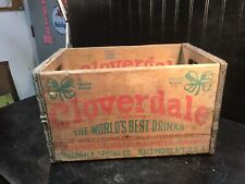 Vintage Cloverdale Wood Shipping Crate Shamrock Root Beer Box  Nice Condition picture