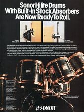 1988 Print Ad of Sonor Hilite Drum Kit Black Diamond Lacquer Copper Hardware picture