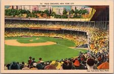 New York City POLO GROUNDS Linen Postcard Giants Baseball Stadium / Manhattan PC picture