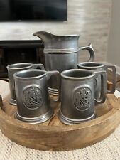 Wilton Pewter Vintage Pitcher And 4 Mugs picture