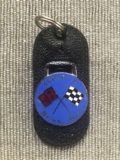 Vintage Leather Car Keychain Vintage Key Ring Corvette Sting Ray, Blue NOS picture