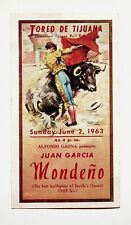 1963 Toreo De Tijuana Juan Garcia Spain Bullfighter Bull Fighting Ring Postcard picture