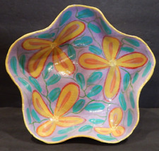 Blaise Emilien Colorful Floral Paper Mache Bowl Handmade - SIGNED Haiti Folk Art picture