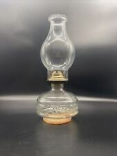 Vintage KAADAN Clear Glass Hurricane Oil Lamp Block & Ribbed Pattern picture