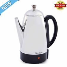 12-Cup Coffee Maker Pot Stainless Steel Electric Percolator Portable Vintage NEW picture