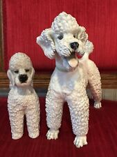 Art Deco 50's Rosenthal 2 Gray Poodle Dogs by Heidenreich Professor Germany picture