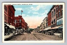 Waterville ME-Maine, Main Street, Antique Vintage c1924 Souvenir Postcard picture