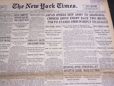 1932 FEBRUARY 24 NEW YORK TIMES - JAPAN SPEEDS NEW ARMY TO SHANGHAI - NT 4782 picture