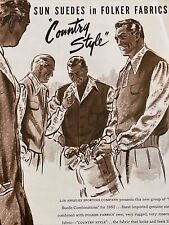 Vintage 1952 Los Angeles Sportogs Sun Suedes Men’s Leisure Wear Style Print Ad picture