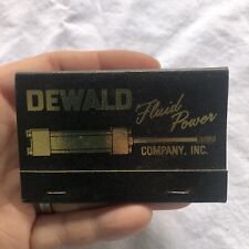 Dewald fluid Power company Inc Xl Vintage Advert Matchbook picture