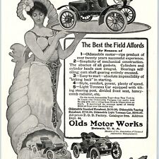1904 Oldsmobile Auto Autumn Print Ad *Cornucopia Lady* Thanksgiving Original 1A picture