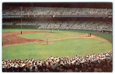 1950-60's BASEBALL GAME IN ACTION NEW YORK GIANTS POLO GROUNDS CROWD POSTCARD picture