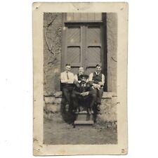 Antique Photo Handsome Funny Men Legs Up On Guys Shoulders C1920 Gay Interest picture